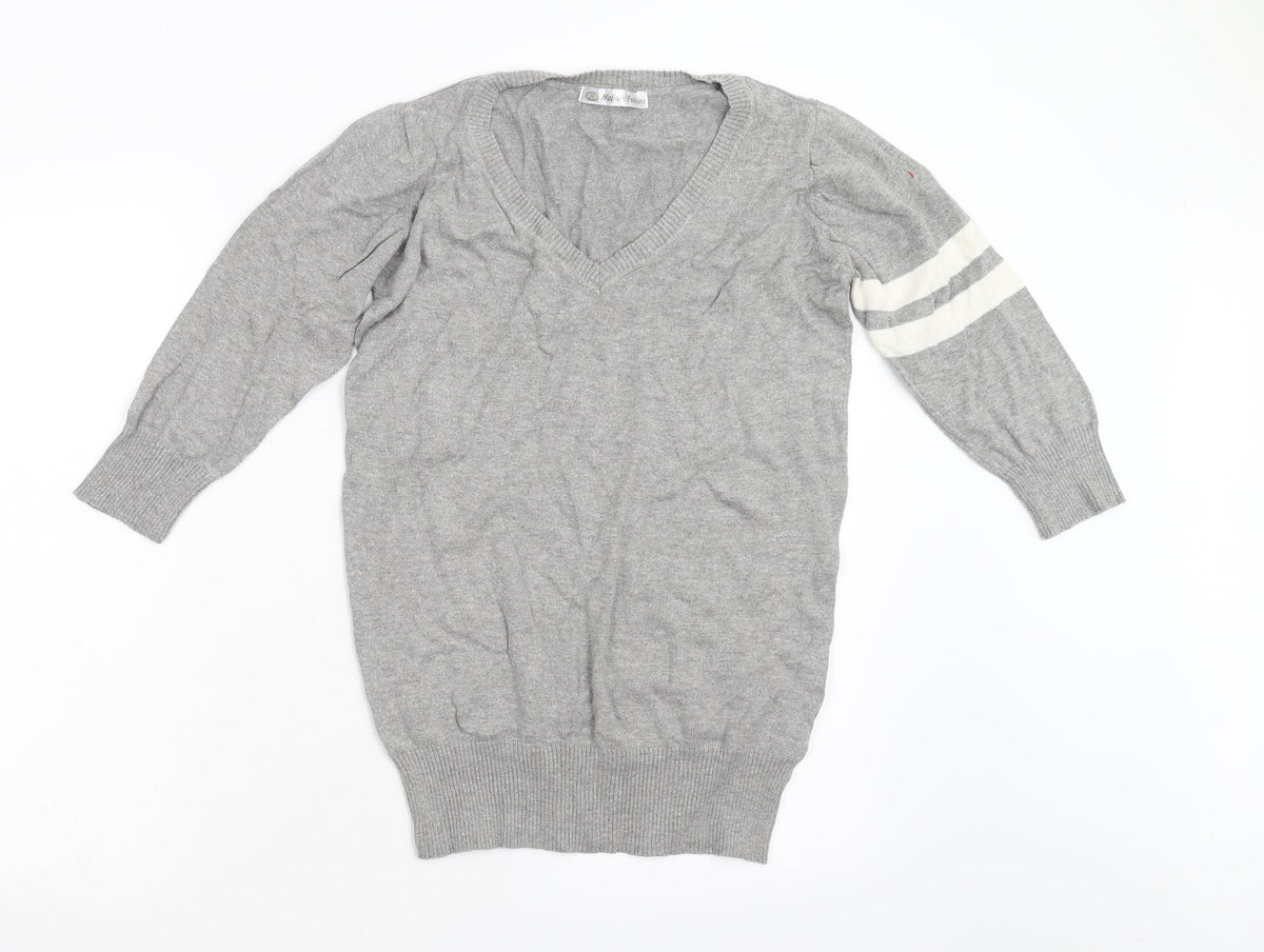 Front view of Nababi women’s grey knit jumper, size M