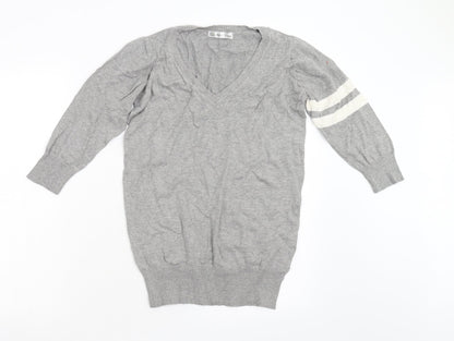 Front view of Nababi women’s grey knit jumper, size M