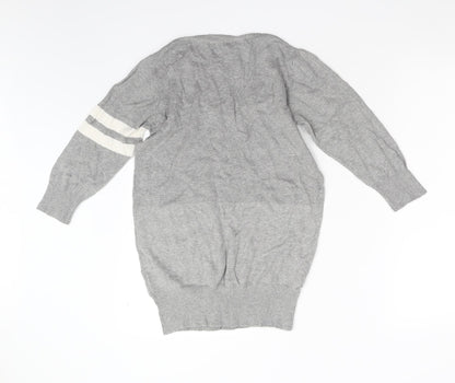 Back view of Nababi women’s grey knit jumper, size M