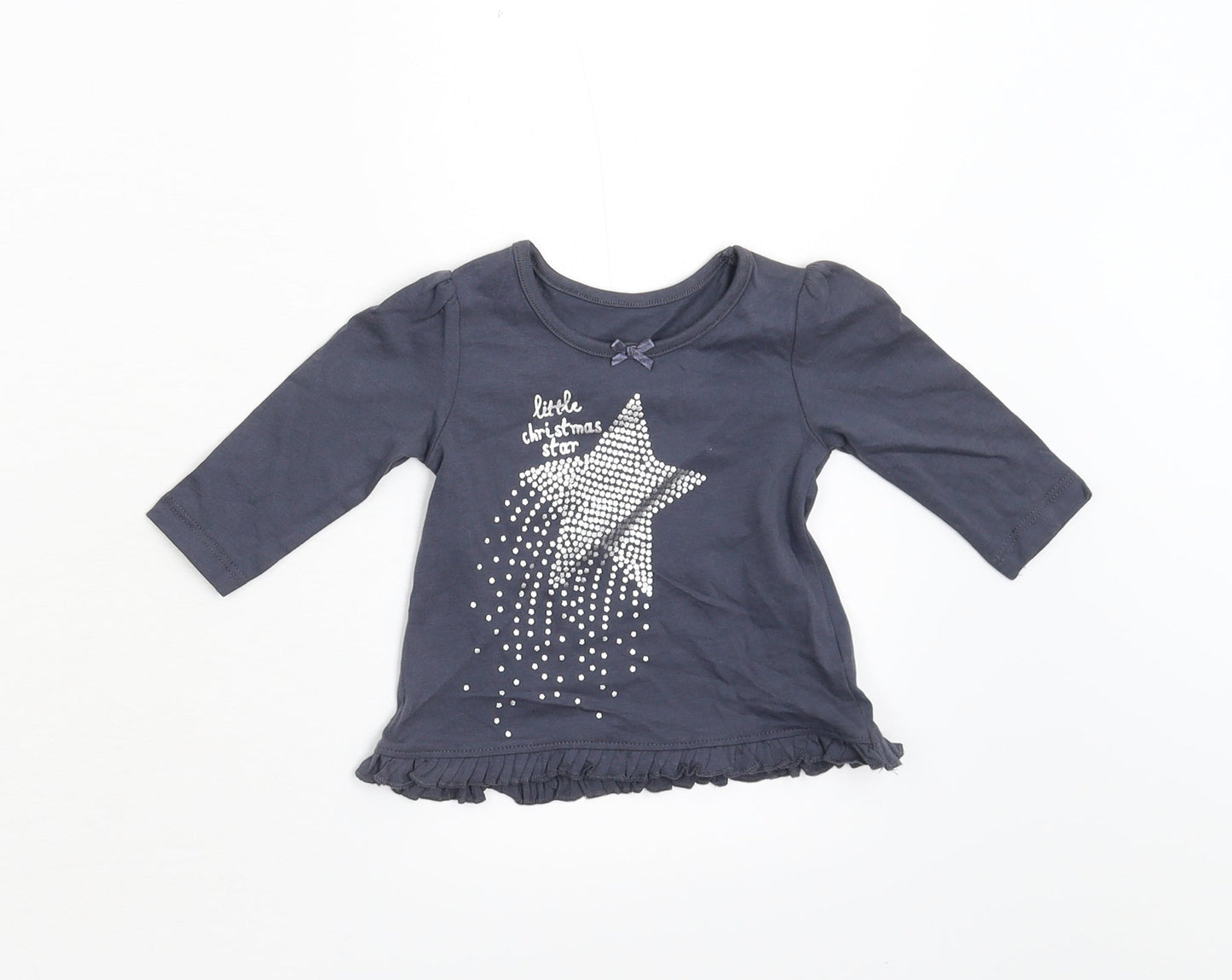 George Baby Grey   Basic T-Shirt Size 0-3 Months  - Christmas