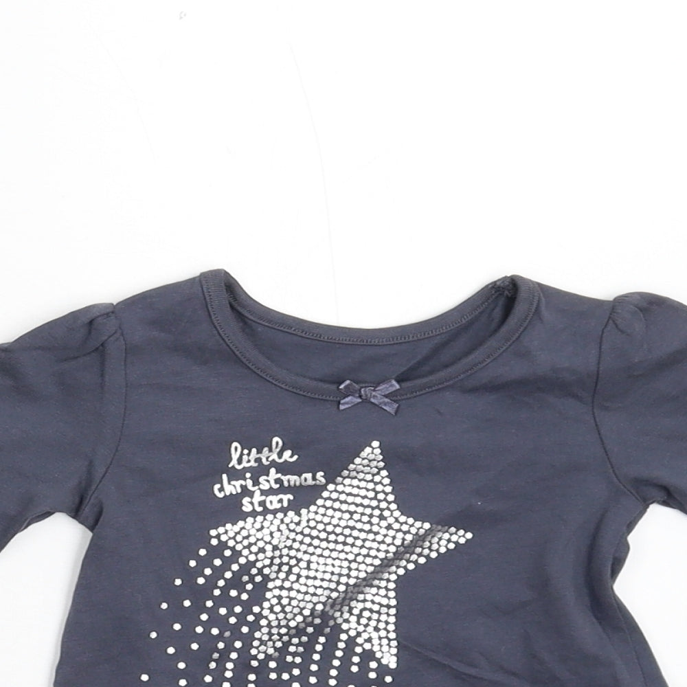 George Baby Grey   Basic T-Shirt Size 0-3 Months  - Christmas