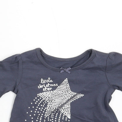 George Baby Grey   Basic T-Shirt Size 0-3 Months  - Christmas