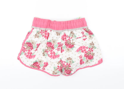 Denim & Co. Womens White Floral  Bermuda Shorts Size 8