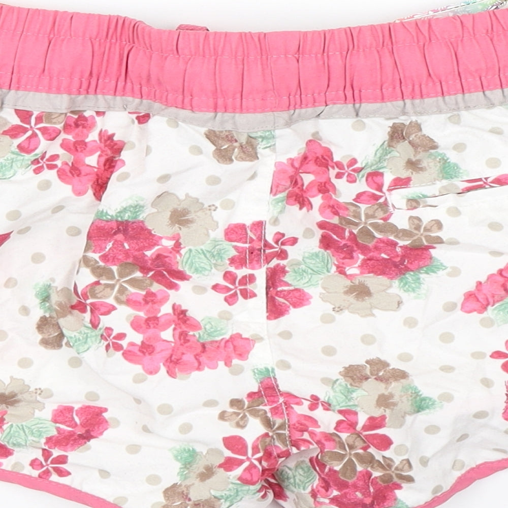 Denim & Co. Womens White Floral  Bermuda Shorts Size 8