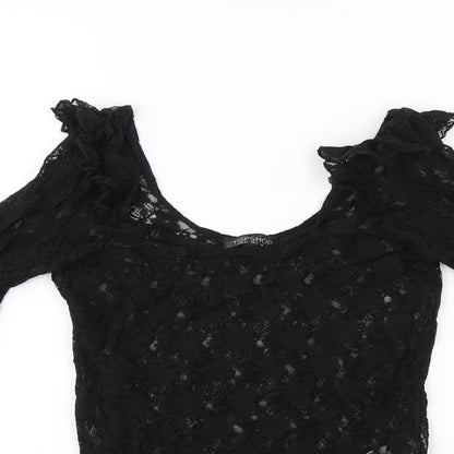 Topshop Womens Black   Bodysuit One-Piece Size 8