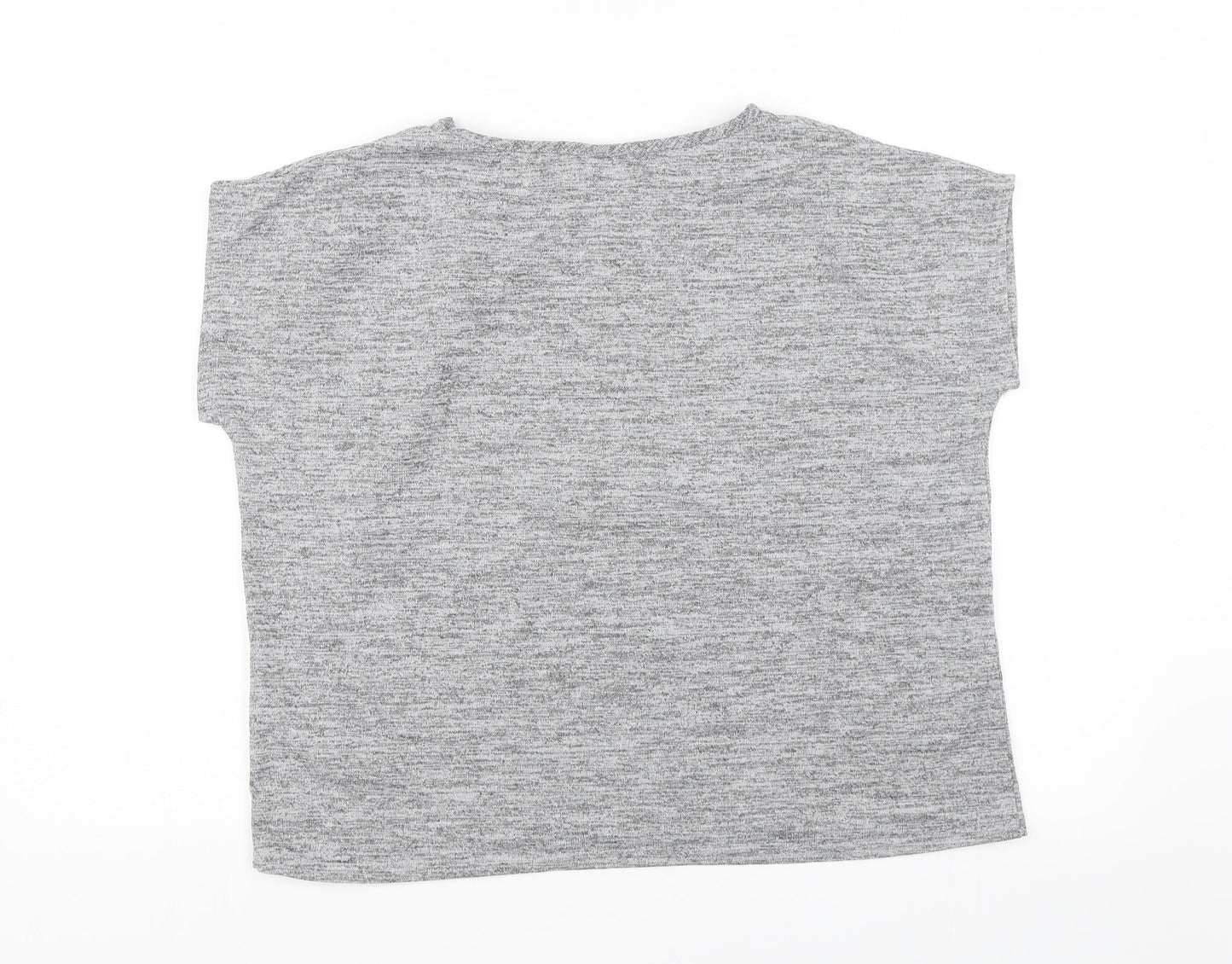 B. You Womens Grey Floral  Basic T-Shirt Size 8