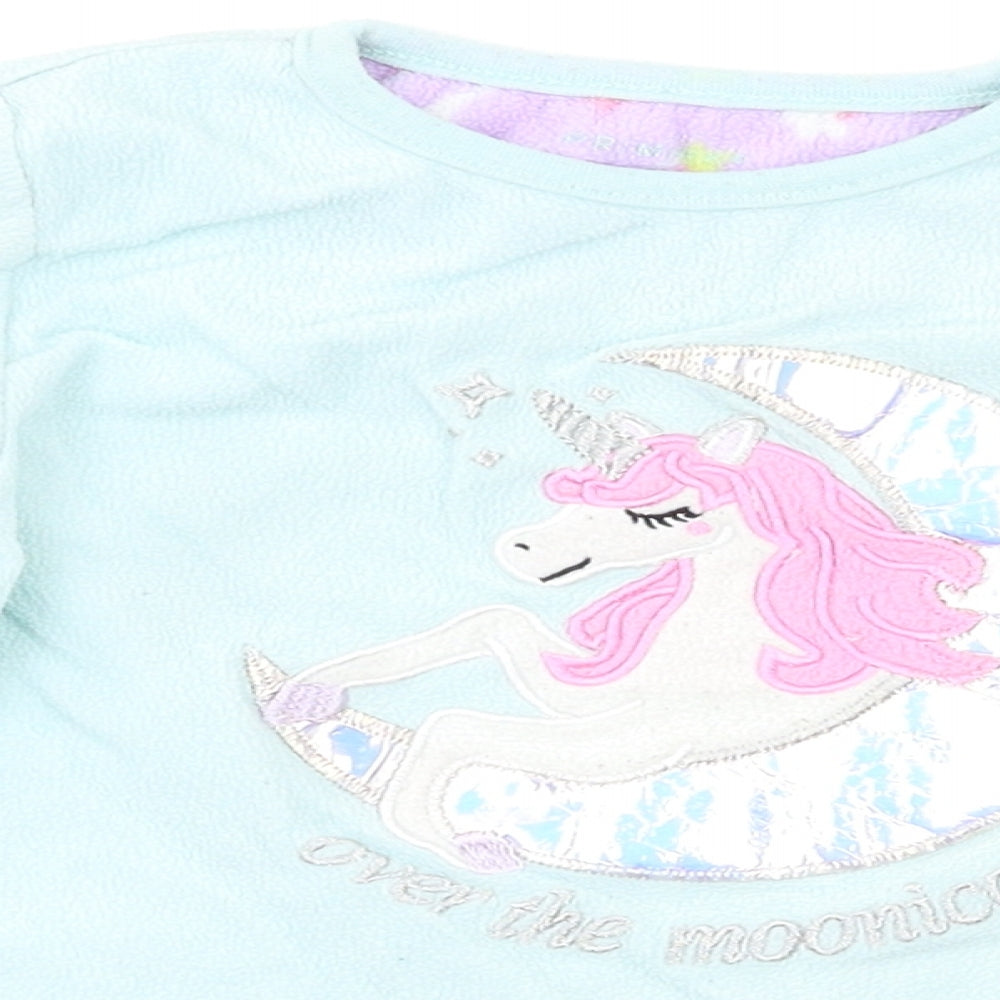 Primark Girls Green   Top Pyjama Top Size 3-4 Years  - Unicorn