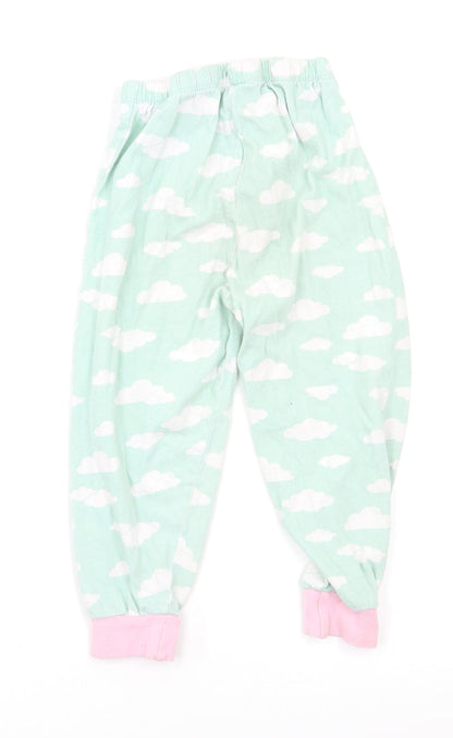 Primark Girls Green Geometric   Pyjama Pants Size 2-3 Years  - clouds