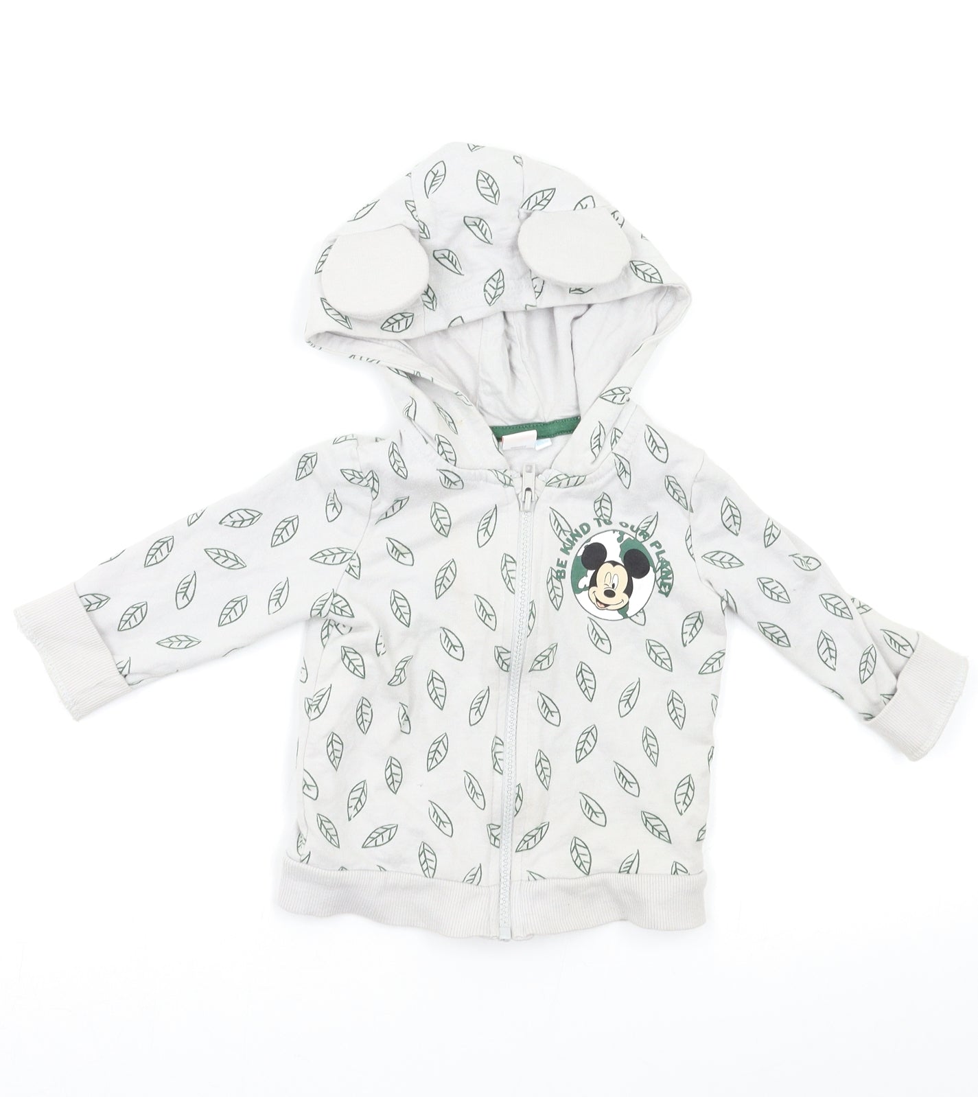 Disney Baby Grey Geometric  Full Zip Jumper Size 9-12 Months  - Mickey