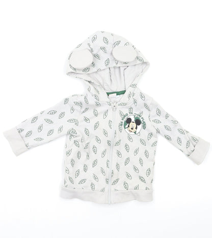 Disney Baby Grey Geometric  Full Zip Jumper Size 9-12 Months  - Mickey