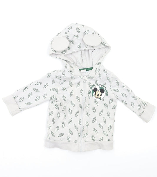 Disney Baby Grey Geometric  Full Zip Jumper Size 9-12 Months  - Mickey