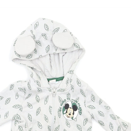 Disney Baby Grey Geometric  Full Zip Jumper Size 9-12 Months  - Mickey