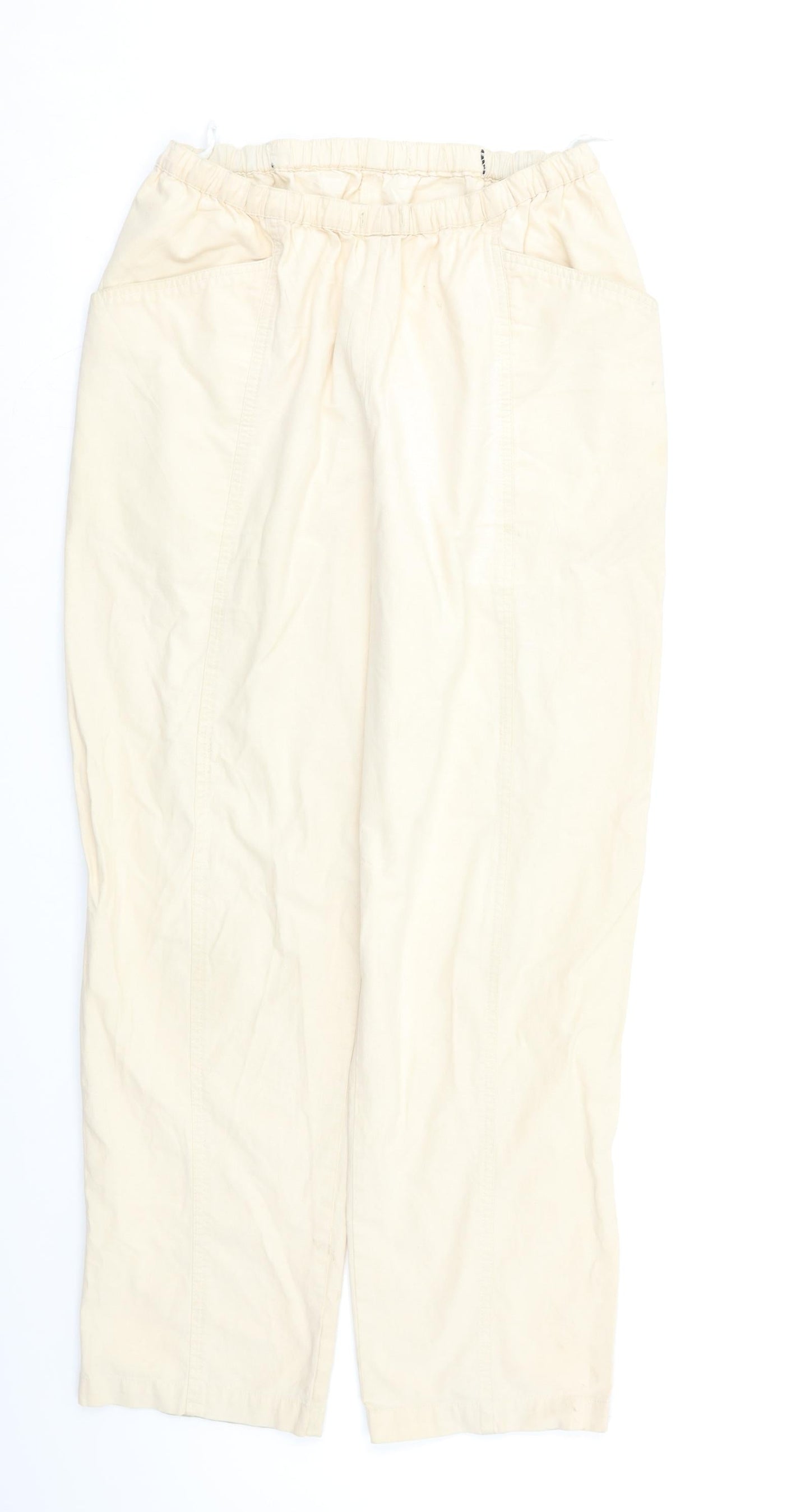 EWM Womens Beige   Cargo Trousers Size 14 L27 in