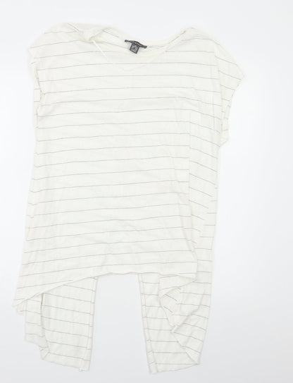 Primark Womens White Striped  Basic T-Shirt Size M