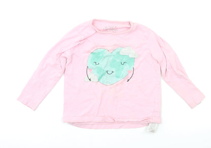 Primark Girls Pink Solid  Top Pyjama Top Size 3-4 Years