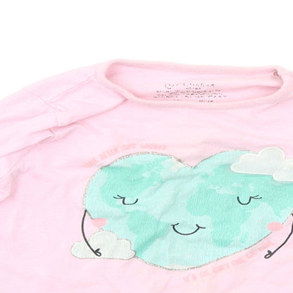 Primark Girls Pink Solid  Top Pyjama Top Size 3-4 Years