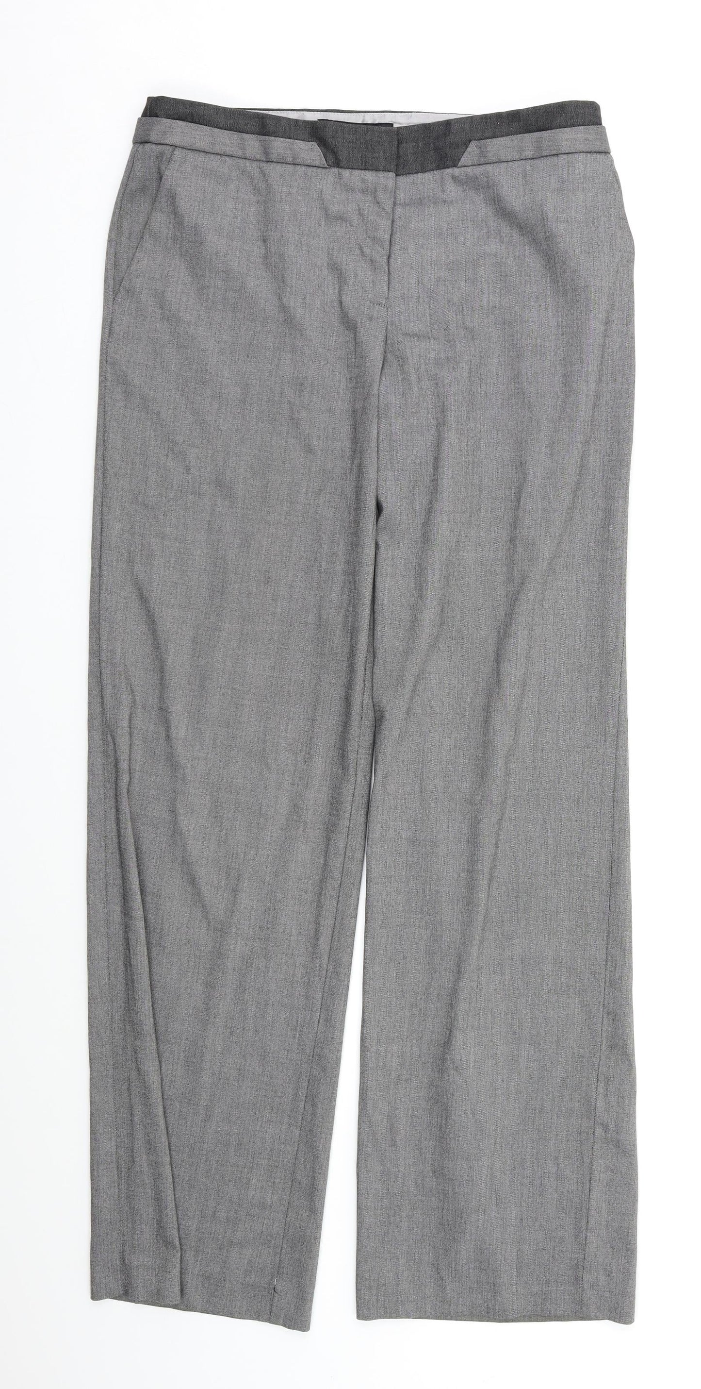 Womens UK Size 10 NEXT Regular Fit Dress Pants Grey Trousers