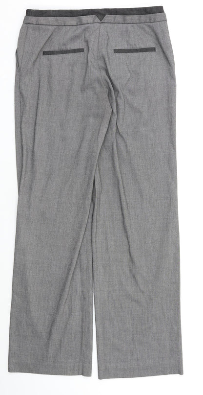 Womens UK Size 10 NEXT Regular Fit Dress Pants Grey Trousers