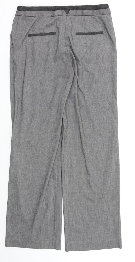 Womens UK Size 10 NEXT Regular Fit Dress Pants Grey Trousers