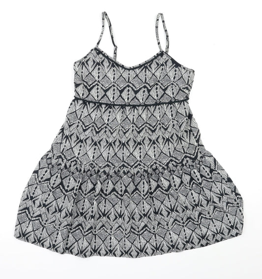 F&F Womens Black Geometric  Fit & Flare  Size S