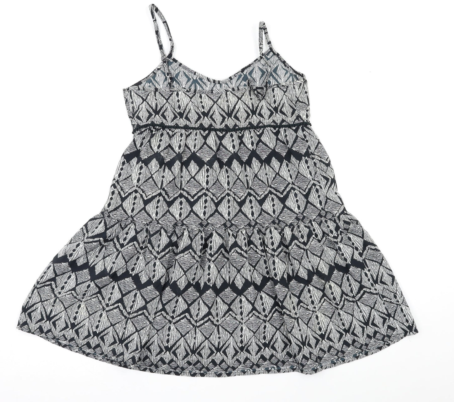 F&F Womens Black Geometric  Fit & Flare  Size S