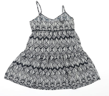 F&F Womens Black Geometric  Fit & Flare  Size S