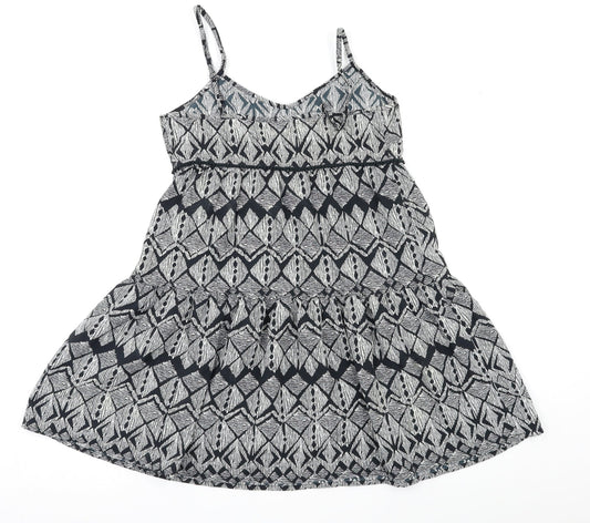 F&F Womens Black Geometric  Fit & Flare  Size S