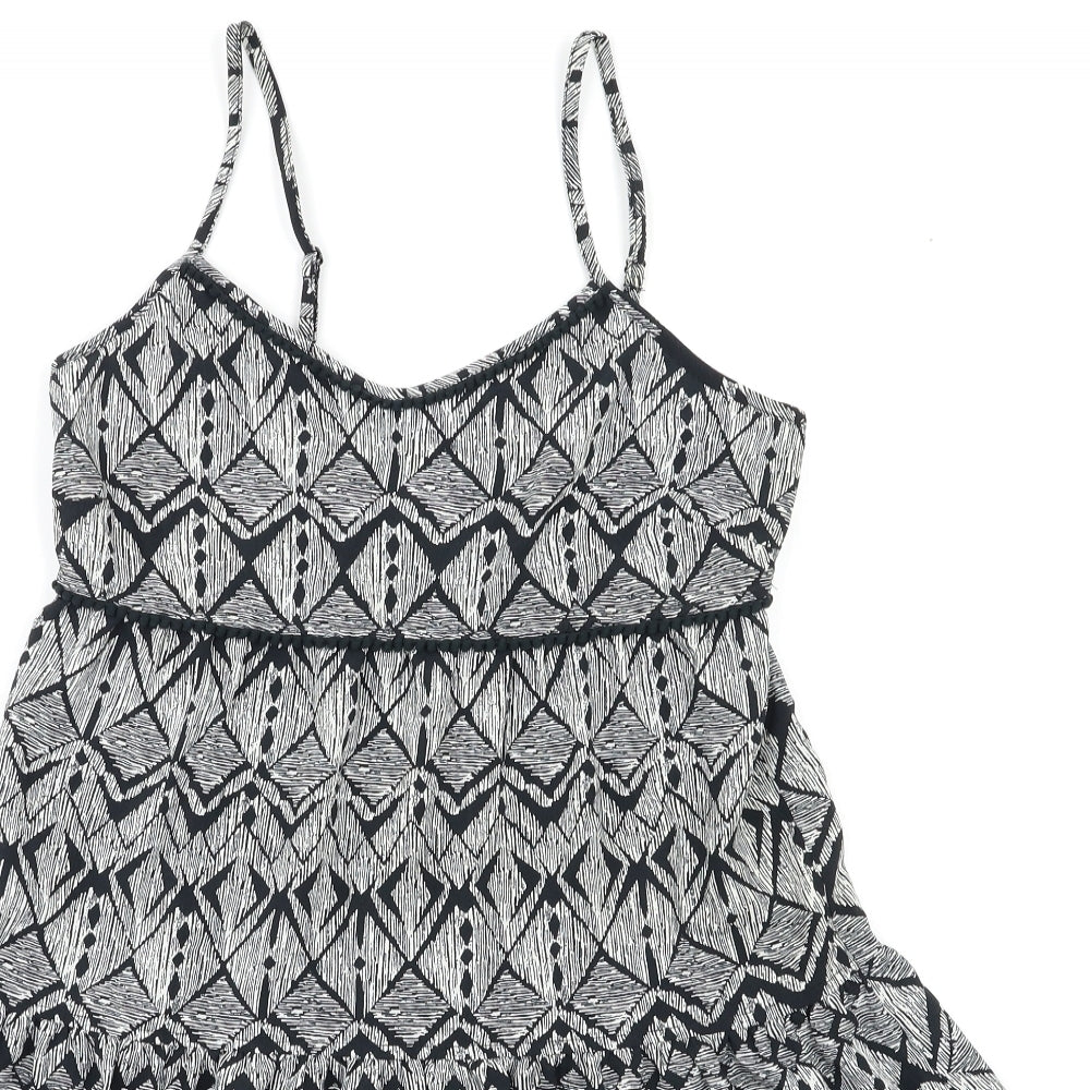 F&F Womens Black Geometric  Fit & Flare  Size S