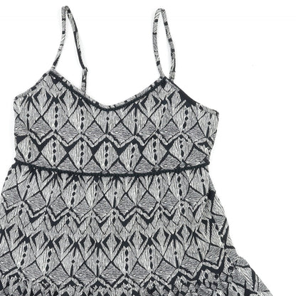 F&F Womens Black Geometric  Fit & Flare  Size S