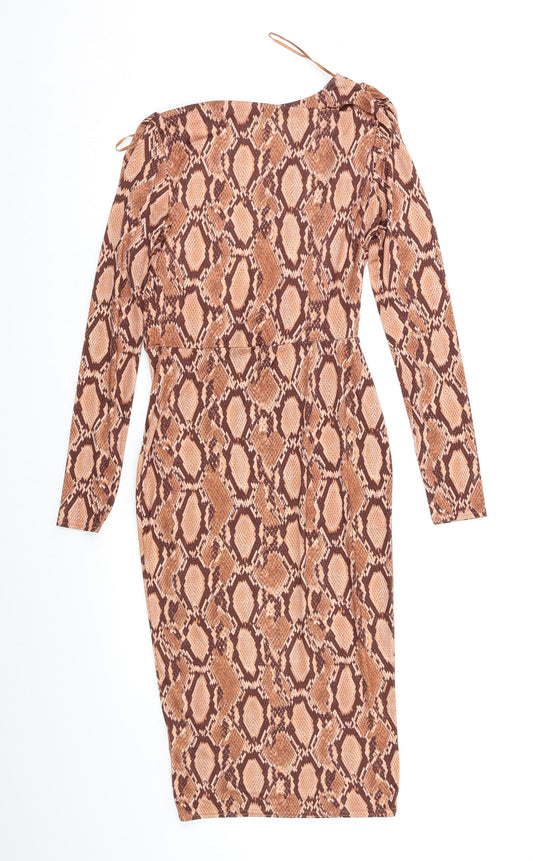 Missguided Womens Orange Animal Print  Bodycon  Size 8