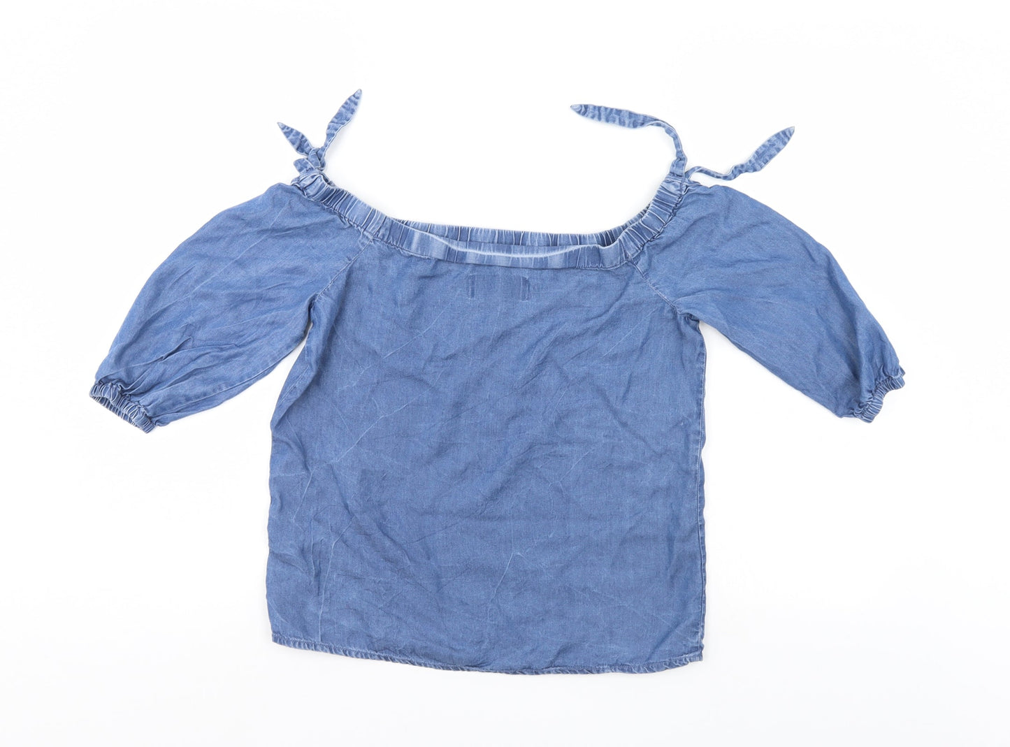 Womens UK Size 6 New Look Blue Basic Blouse
