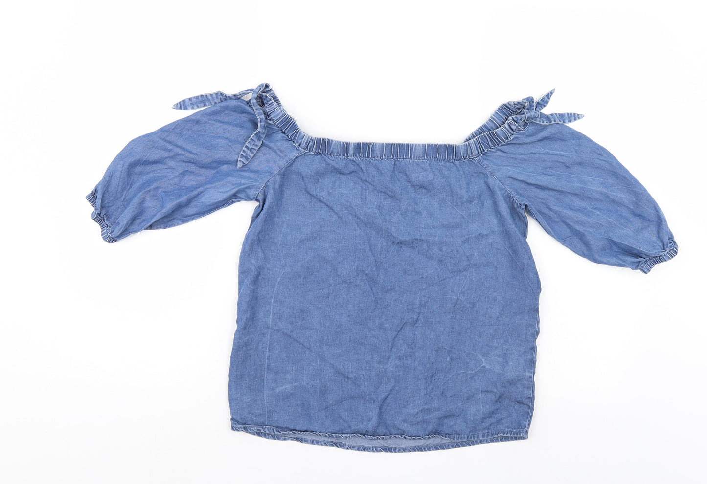 Womens UK Size 6 New Look Blue Basic Blouse