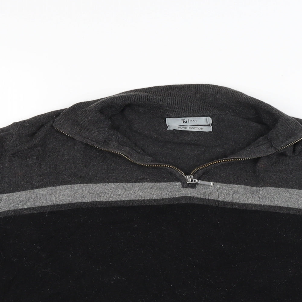 TU Mens Black   Pullover Jumper Size S
