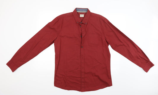 AW85 Mens Red    Button-Up Size M