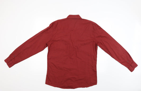 AW85 Mens Red    Button-Up Size M