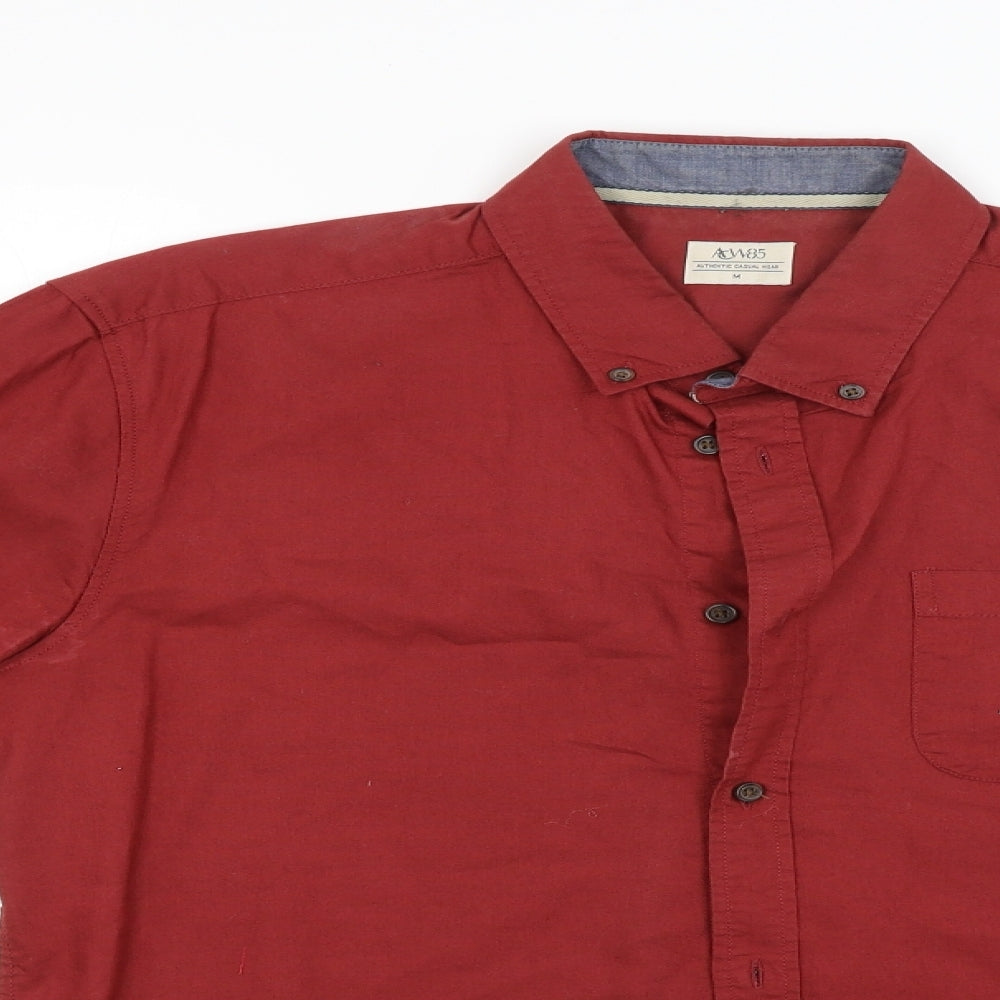 AW85 Mens Red    Button-Up Size M