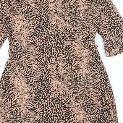 Pink Vanilla Womens Orange Animal Print  A-Line  Size 10