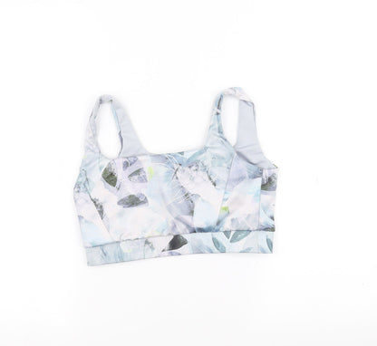 George Womens White Floral  Cropped T-Shirt Size M