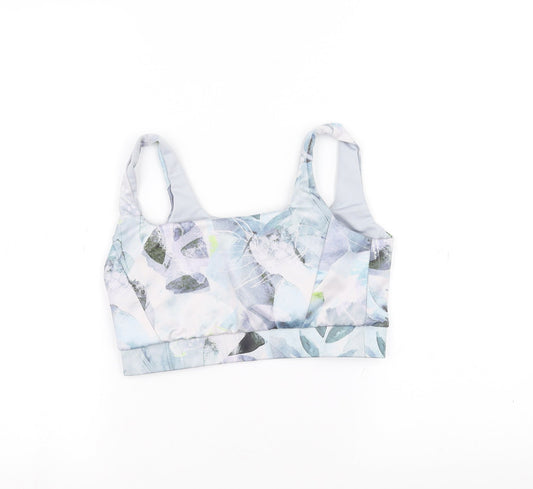 George Womens White Floral  Cropped T-Shirt Size M