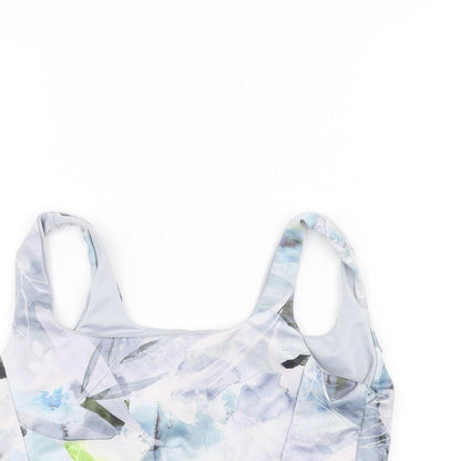 George Womens White Floral  Cropped T-Shirt Size M