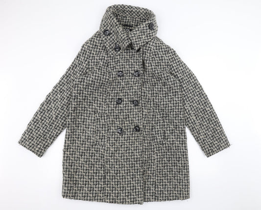 Womens UK Size L debinhams Grey Pea Coat
