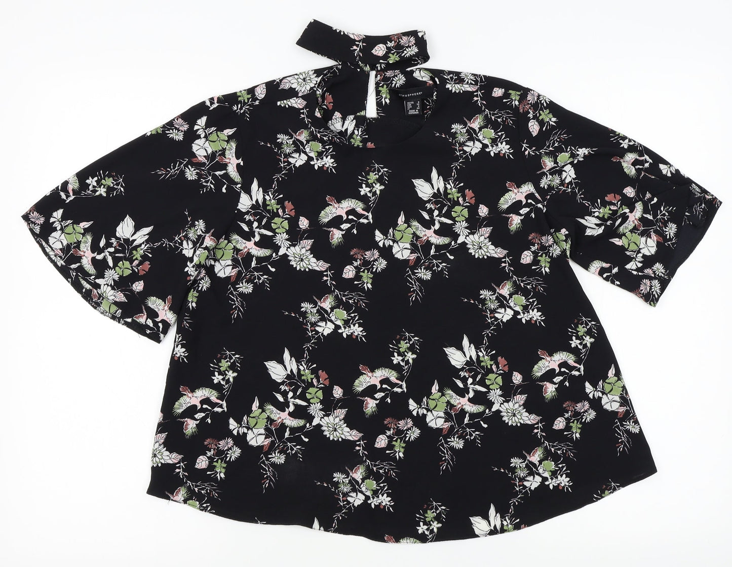 Womens UK Size 8 Atmosphere Black Basic Blouse