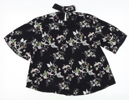 Womens UK Size 8 Atmosphere Black Basic Blouse