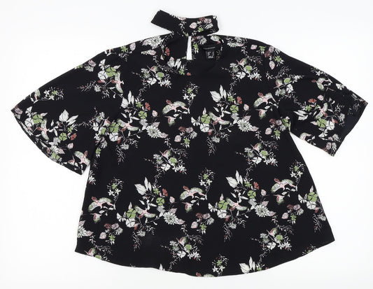 Womens UK Size 8 Atmosphere Black Basic Blouse
