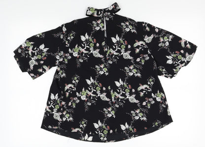 Womens UK Size 8 Atmosphere Black Basic Blouse