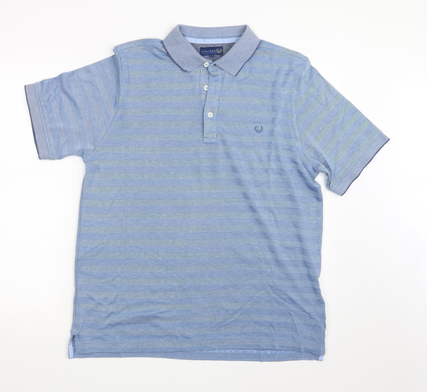 Lincoln Mens Blue    Polo Size L