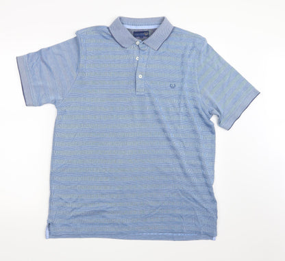 Lincoln Mens Blue    Polo Size L