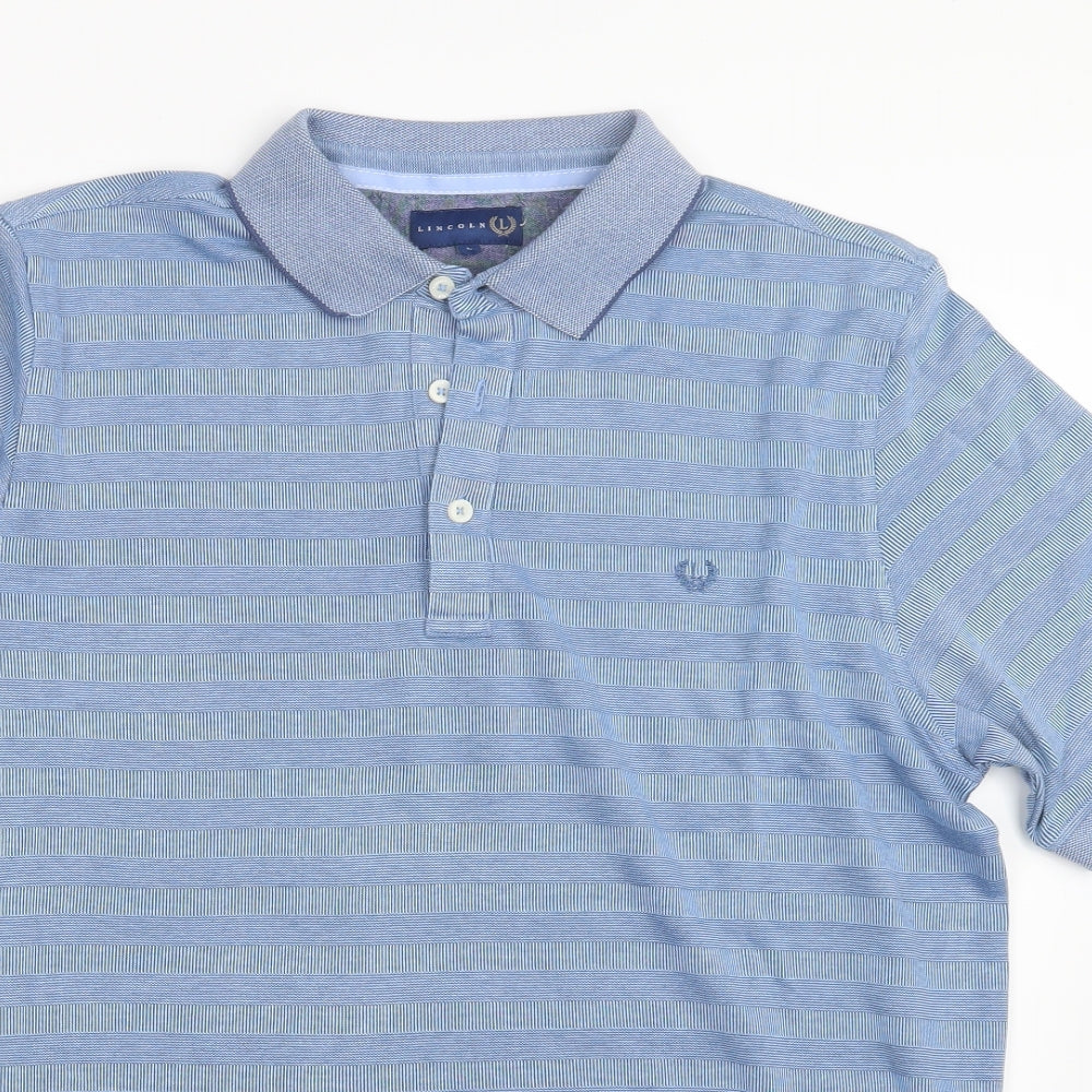 Lincoln Mens Blue    Polo Size L