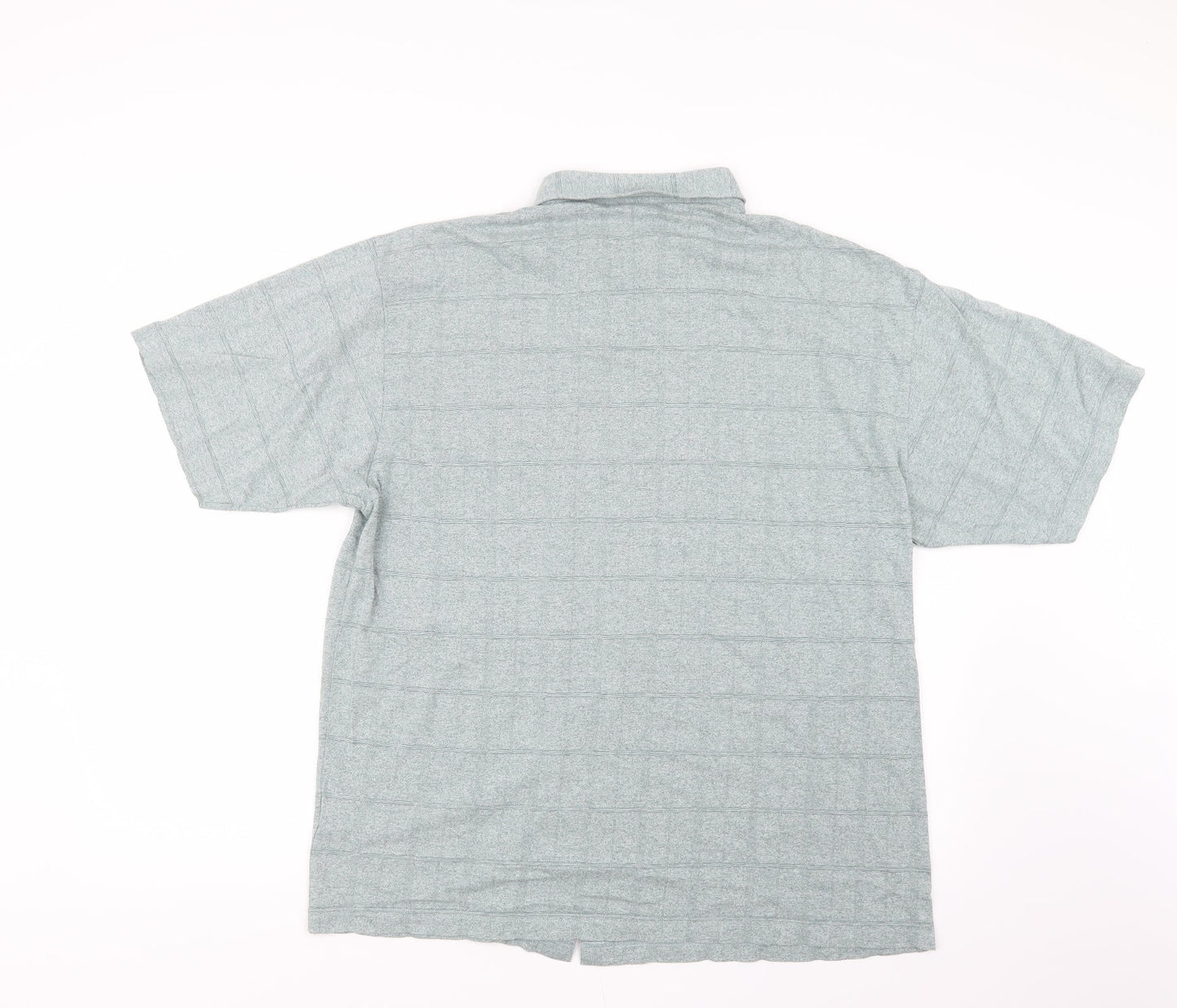 Mens UK Size XL Berkertex Green  Button-Up Short Sleeve Casual Shirt