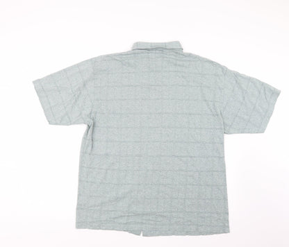 Mens UK Size XL Berkertex Green  Button-Up Short Sleeve Casual Shirt